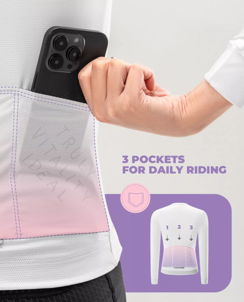 ROCKBROS | TVI Damen Radtrikot – Langarm Fahrradbekleidung, atmungsaktive Sport-Tops für Radsport